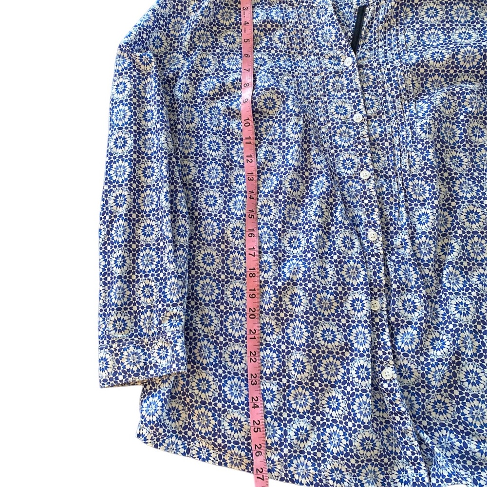 Ulla Popken blue and white patterned blouse. Size 16/18 cotton. Great condition - Picture 7 of 9
